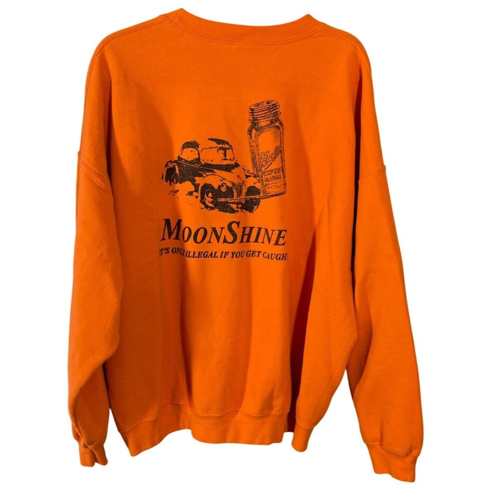 Gildan Graphic Sweatshirt Screen Print Orange Moonshine 3X Long Sleeve